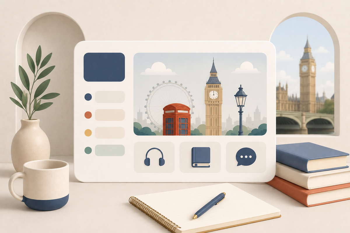 English course intuitive interface